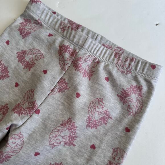 Emma & Chloe Girls' Gray Unicorn Fleece Lined Leggings - 7/8 - Picture 4 of 4